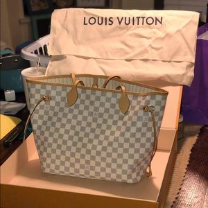 Authentic and Clean Louis Vuitton White Neverfull